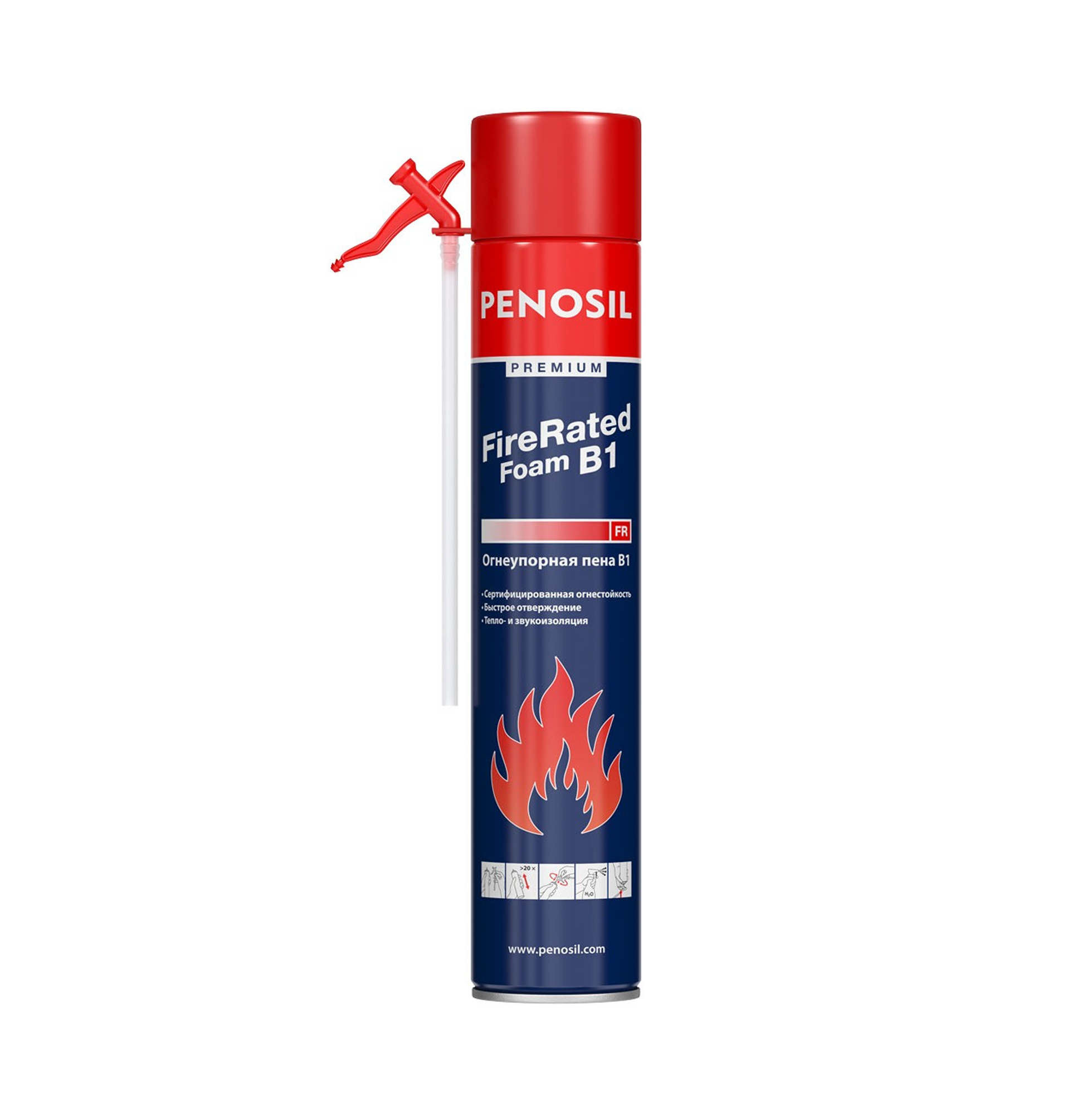 PENOSIL Premium Fire Rated Gunfoam Профессиональная противопожарная пена